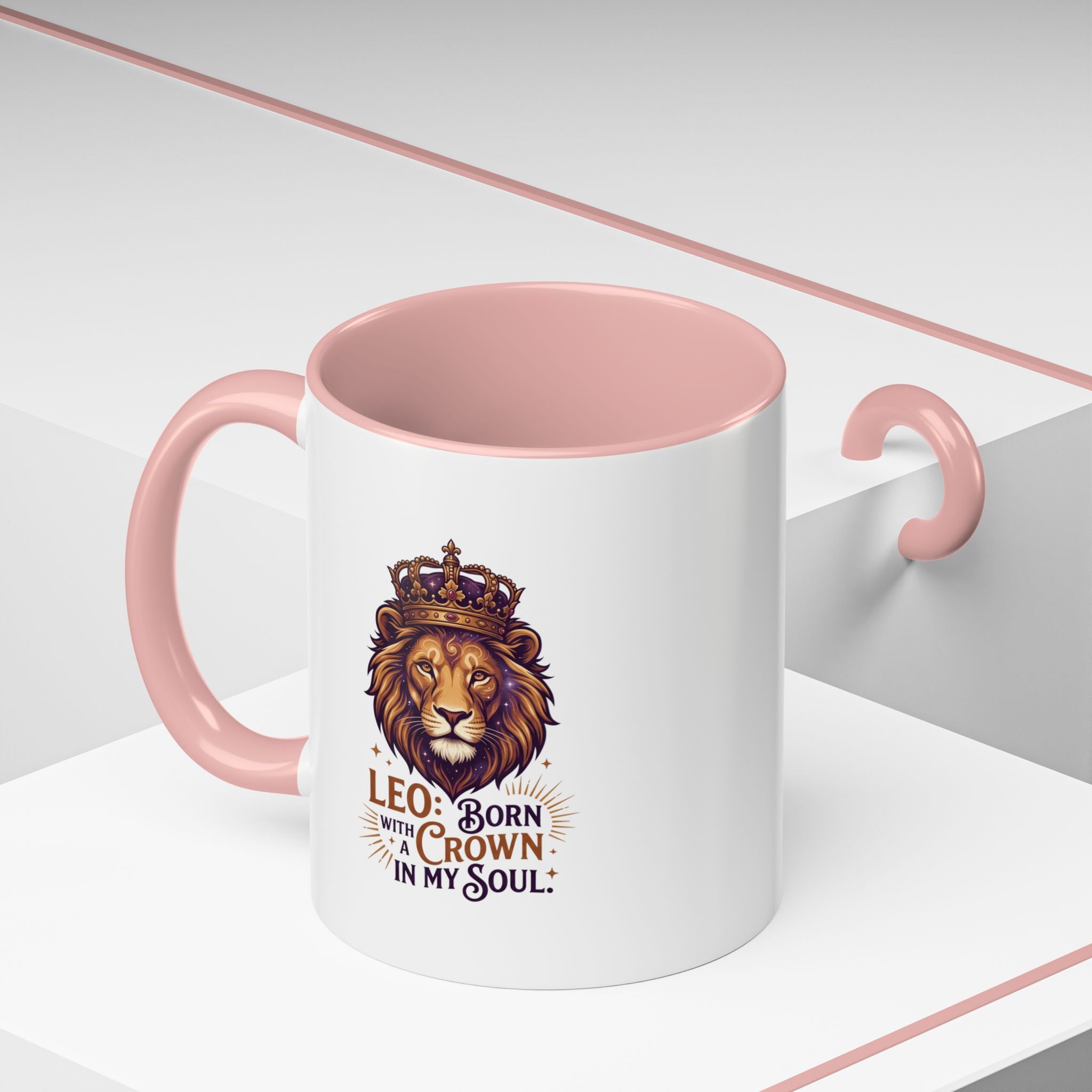 Leo Zodiac Coffee Mug — "Born with a Crown in My Soul" Lion Design