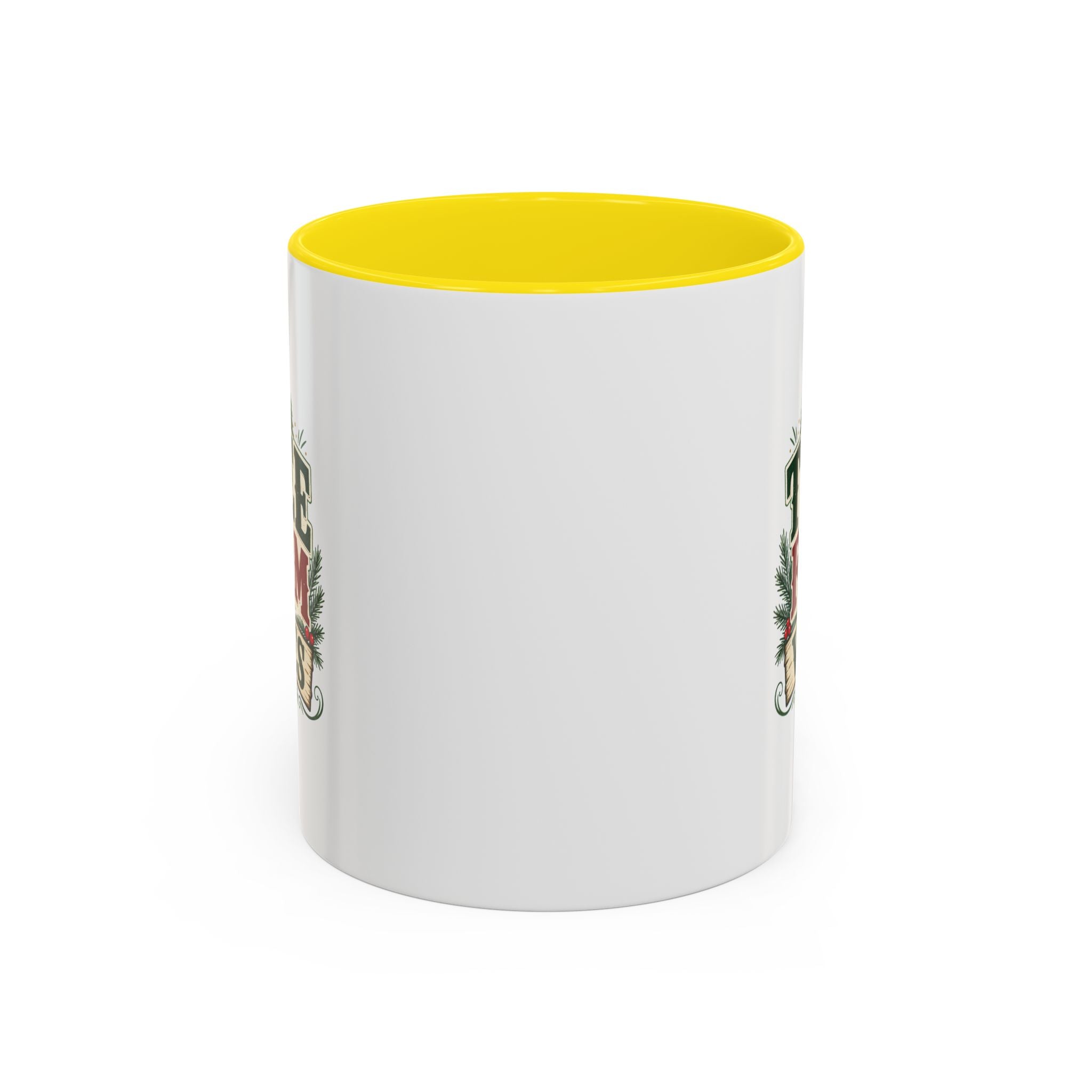 Tree Farm Vibes Accent Coffee Mug — Rustic Christmas Holiday Coffee Cup
