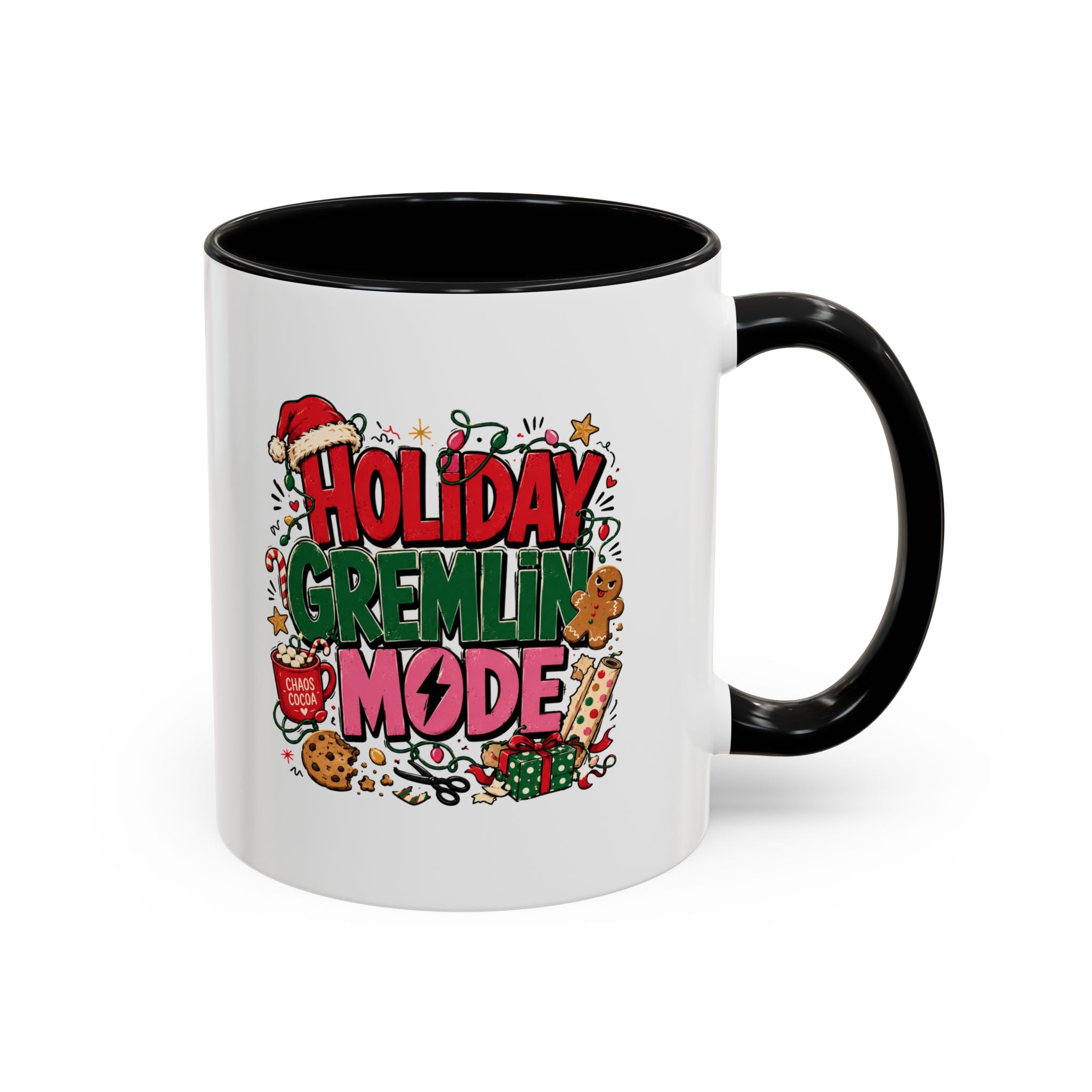 Modern Day Christmas Holiday Gremlin Mode Coffee Mug — Funny Christmas Accent Mug