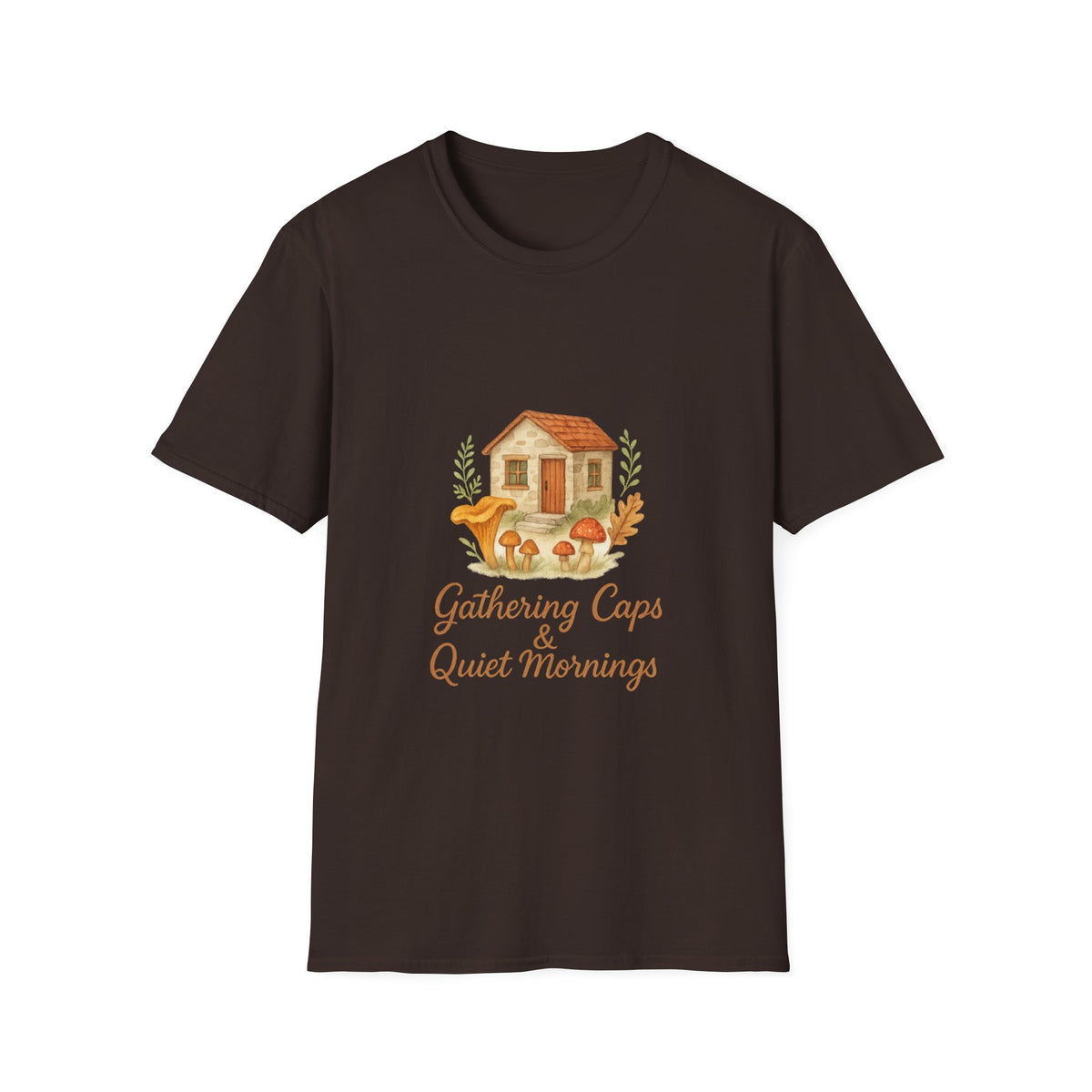 Cozy Cottage Graphic T-Shirt — 'Gathering Days, Quiet Mornings' - Trending Now - October 2026