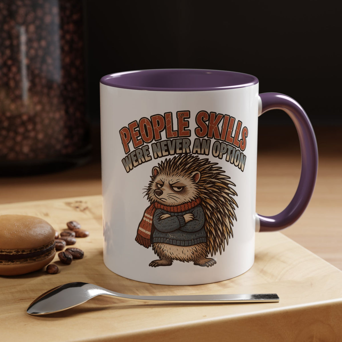 Funny And Witty "People Skills Were Never An Option" Accent Coffee Mug (11, 15oz)