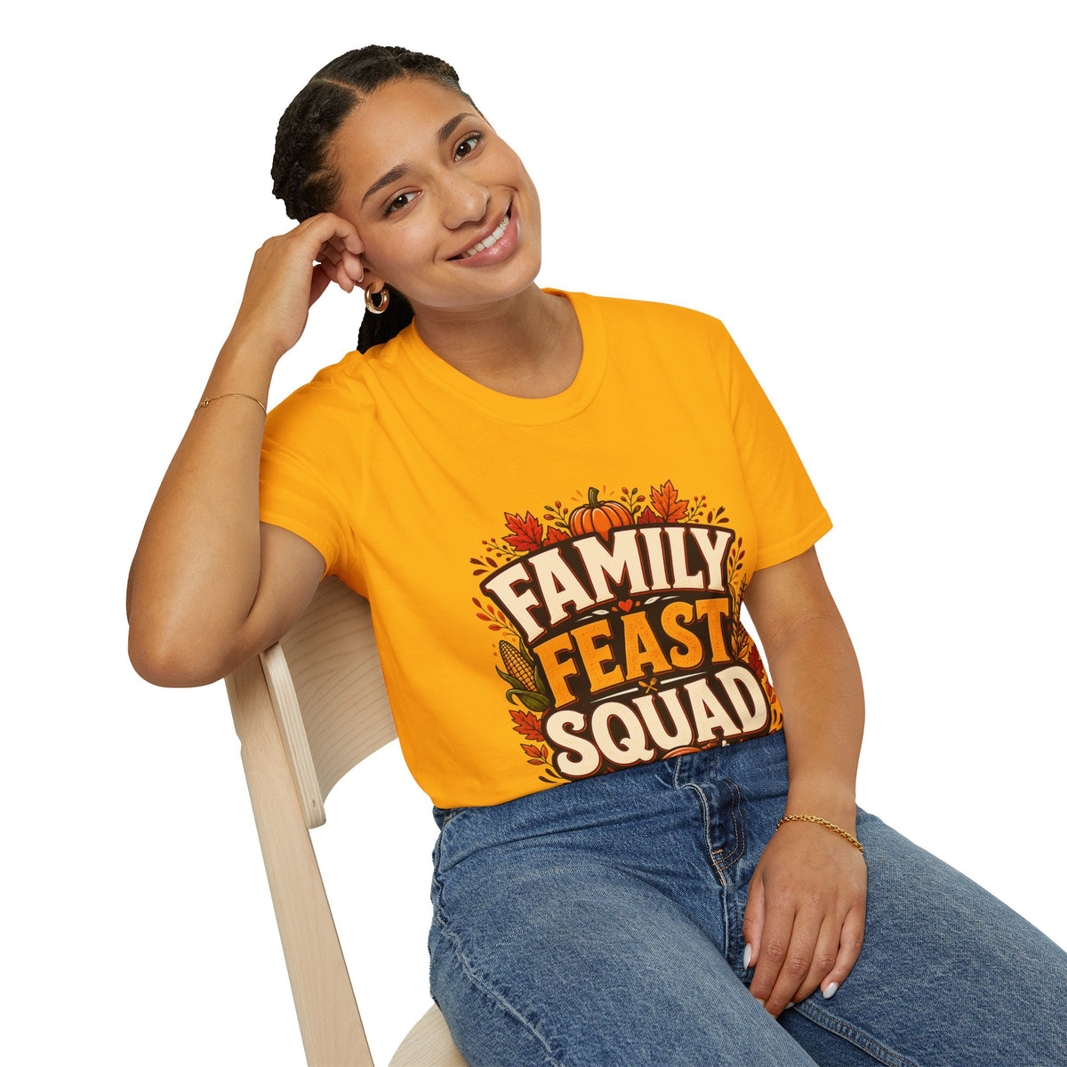 Thanksgiving T-Shirt Family Feast Squad T-Shirt — Thanksgiving Fall Harvest Tee