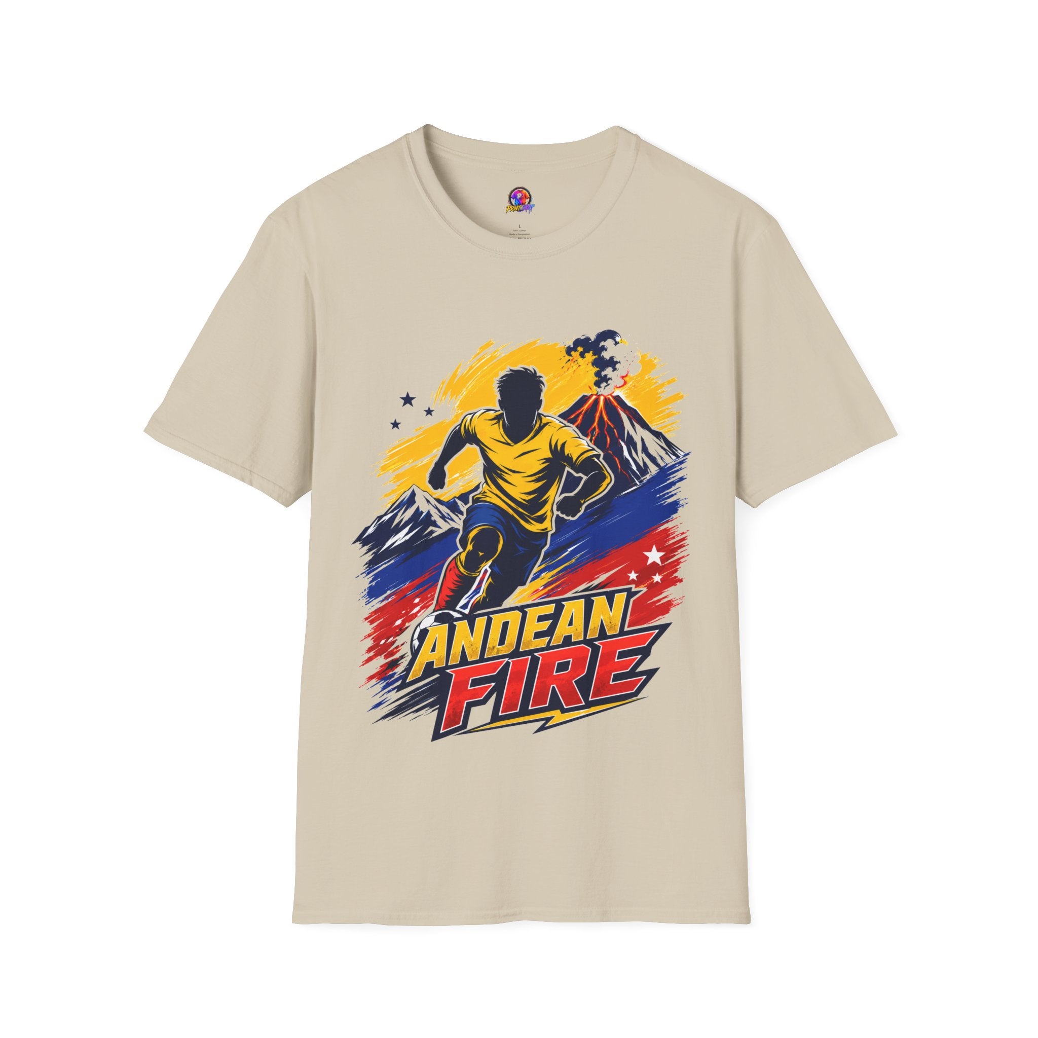 Ecuador Andean Fire Running T‑Shirt — Volcano Trail Runner Graphic Tee
