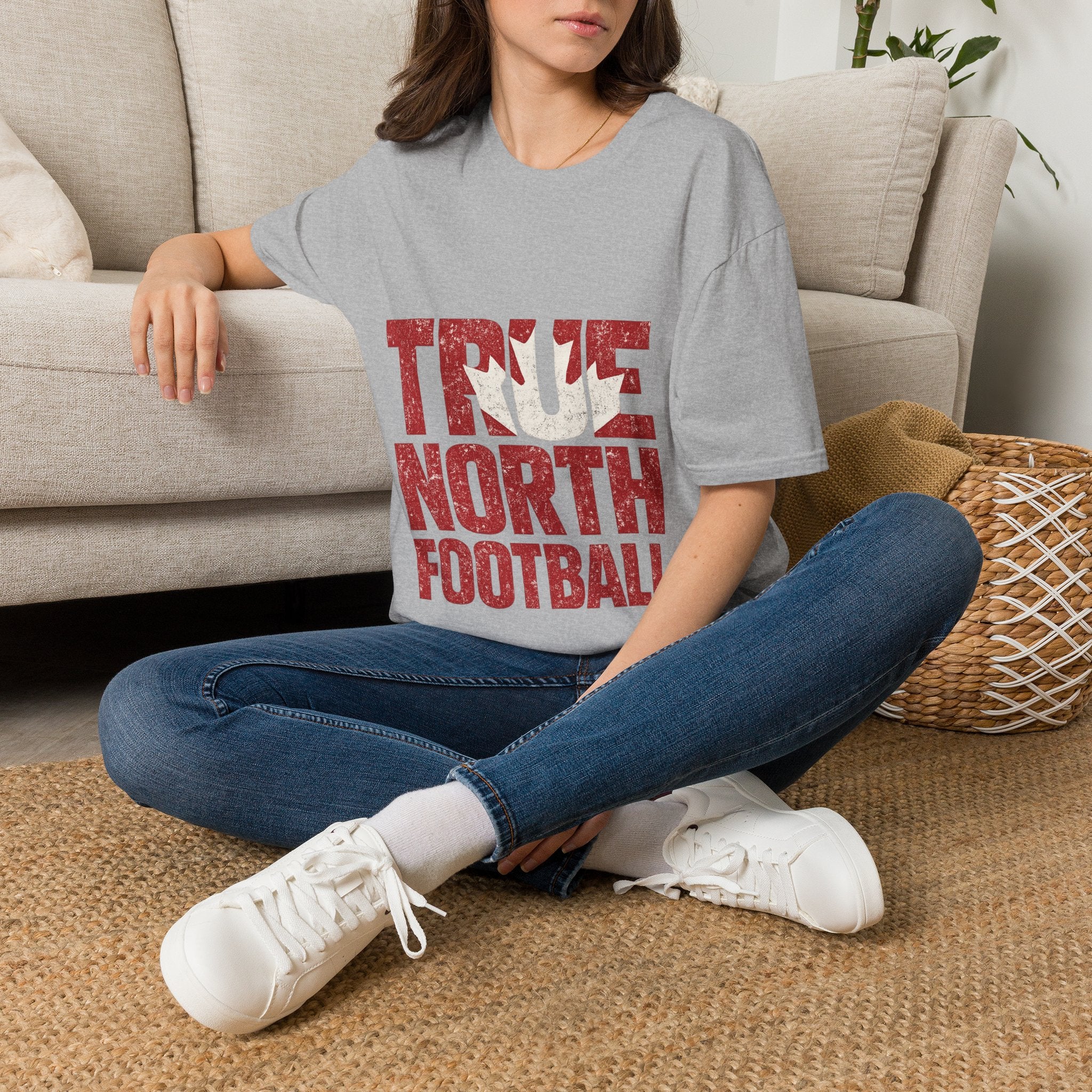 Canada True North Football T-Shirt — Vintage Canadian Leafs Sports Tee