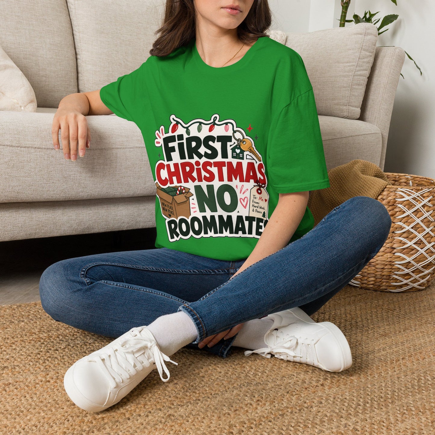 First Christmas No Roommates T-Shirt — Funny Holiday New Home Tee