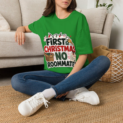 First Christmas No Roommates T-Shirt — Funny Holiday New Home Tee