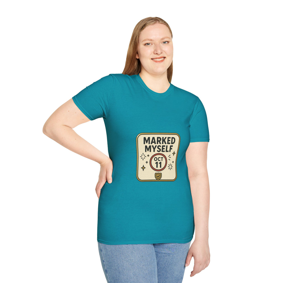 Marked Myself Oct 11 Badge T-Shirt — Minimalist Anniversary/Reminder Tee - Trending Now - October 2026