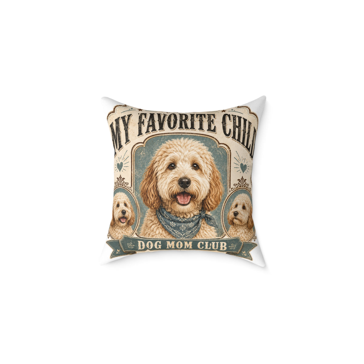 Dog Mom Club Pillow — Milo Bailey Dog Dad Mom "My Favorite Child" Doodle Throw Pillow
