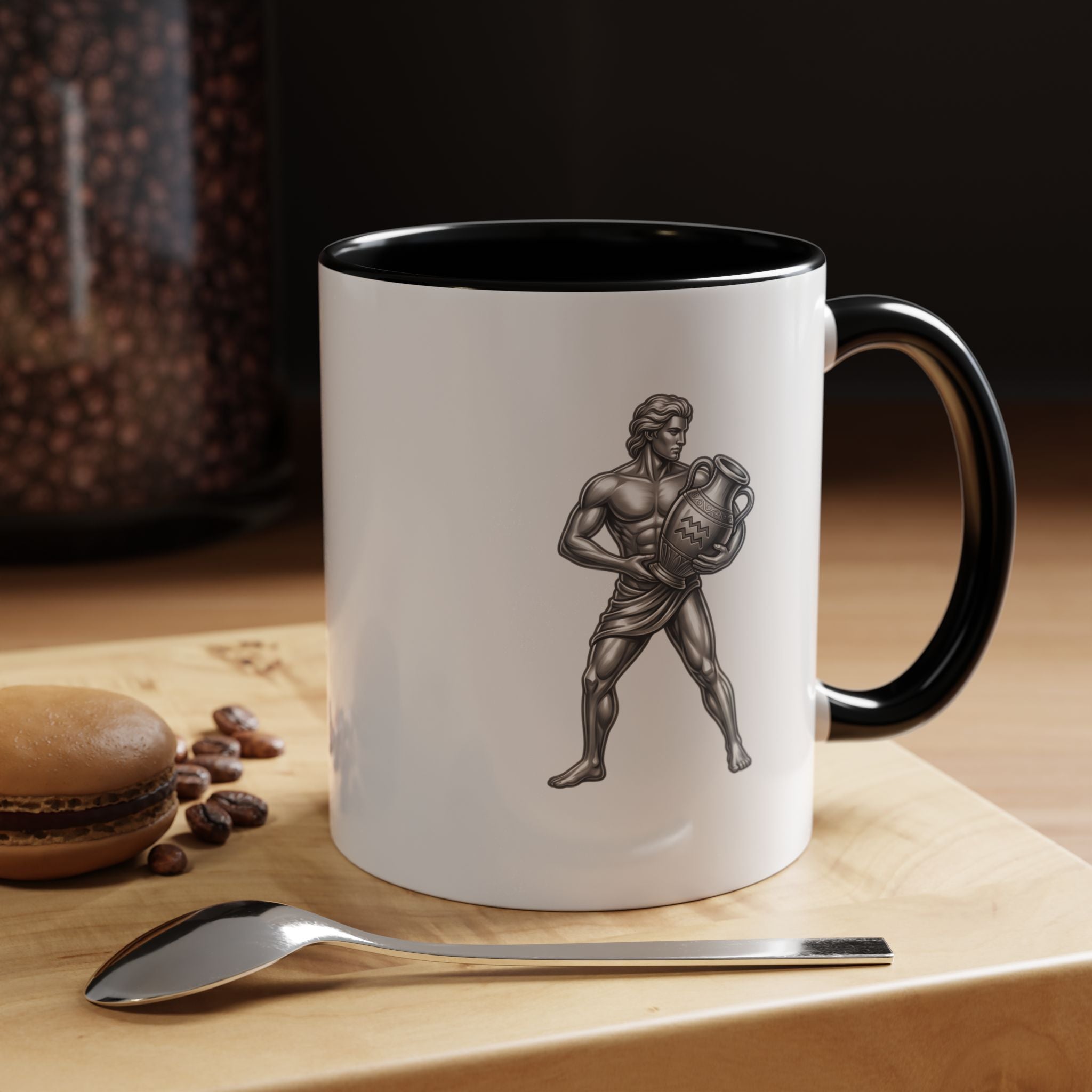 Aquarius Zodiac Accent Coffee Mug – Astrology Sign Gift