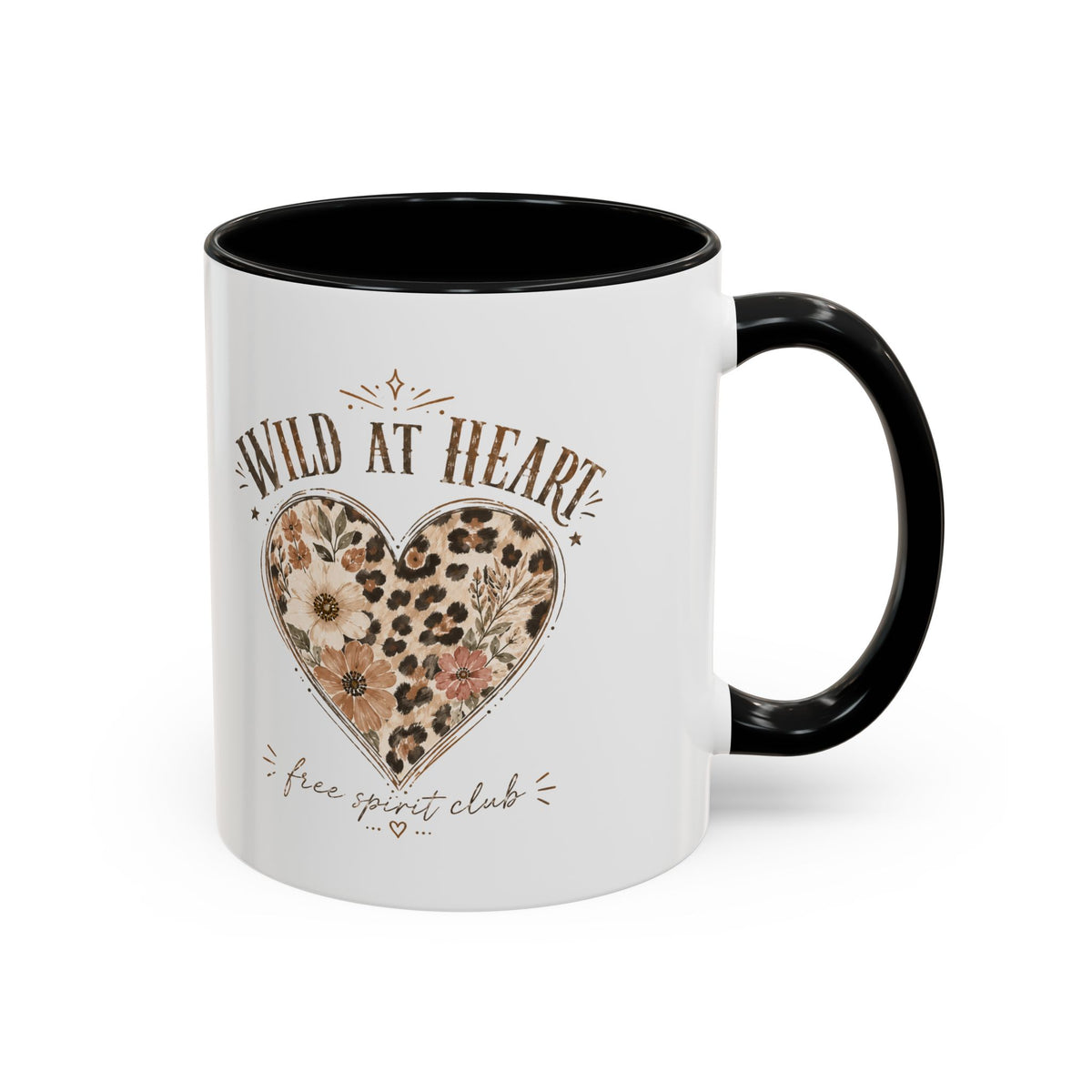 Milo Bailey Dog Dad Mom Wild at Heart Leopard Heart Accent Coffee Mug – Floral Boho