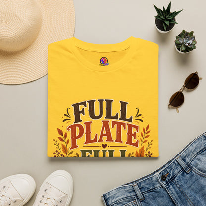 Thanksgiving T-Shirt - "Full Plate Full Heart" Fall Harvest Tee