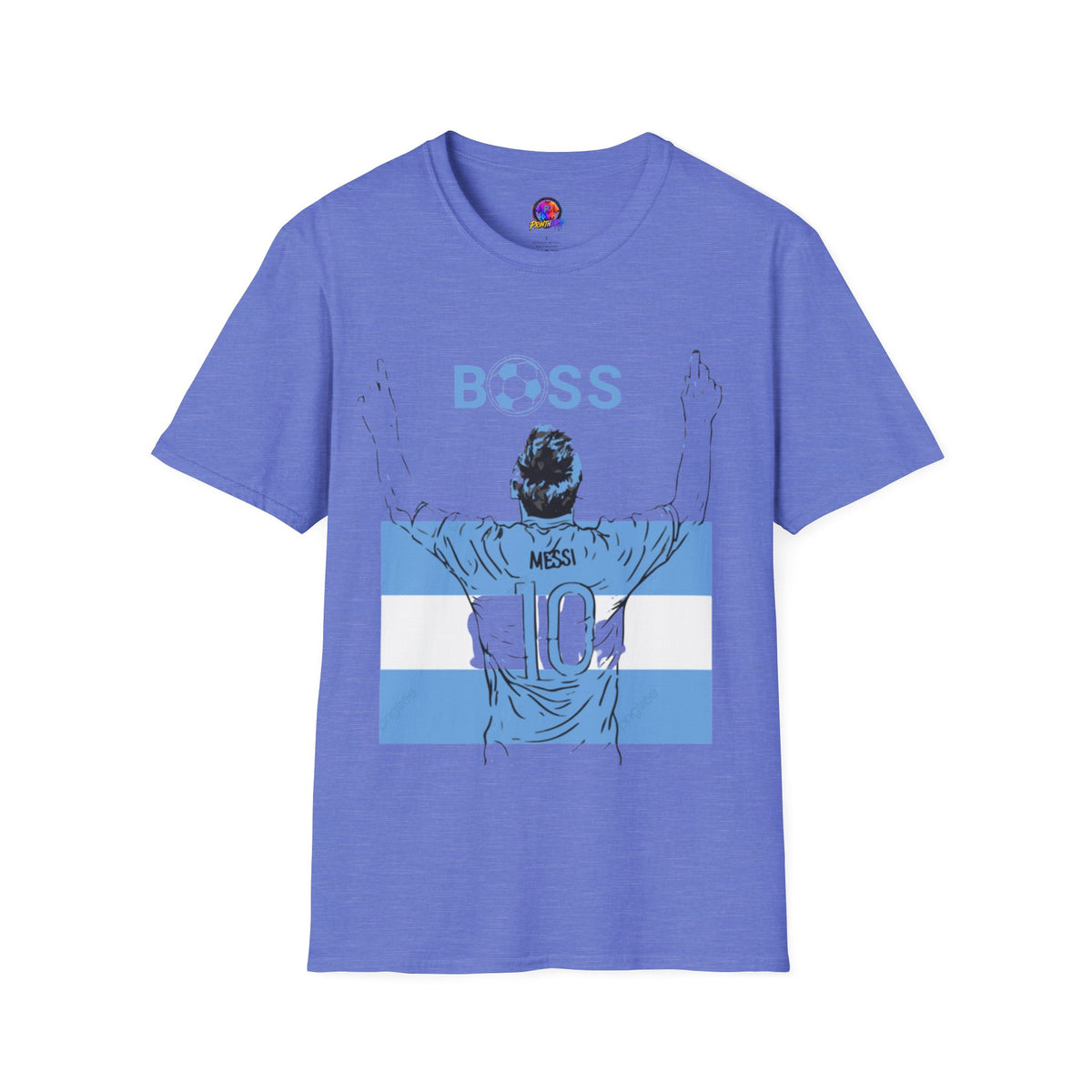Soccer Boss T‑Shirt — 'BOSS' Striped Football Player Graphic Tee