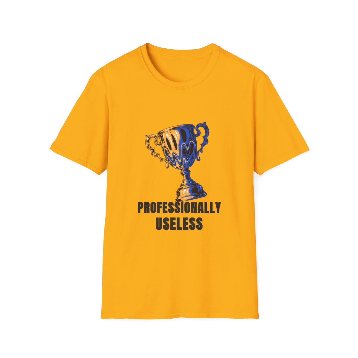 Professionally Useless T-Shirt — Retro Melting Trophy Graphic Tee - Trending Now - August 2026
