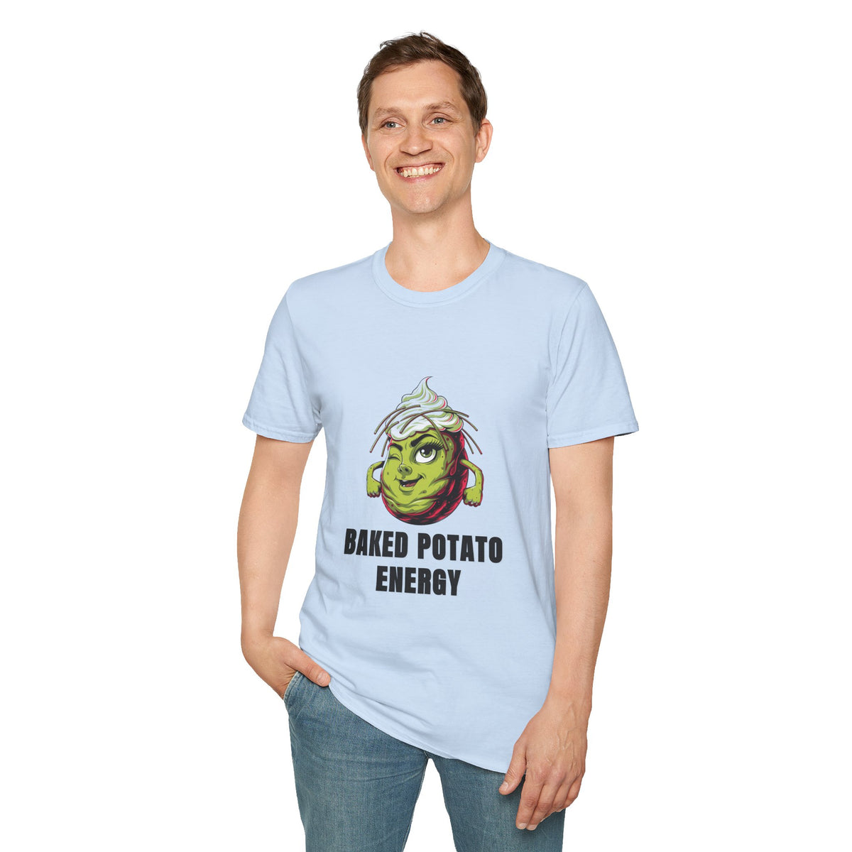 Baked Potato Energy T-Shirt — Funny Green Spud Graphic Tee - Trending Now - August 2026