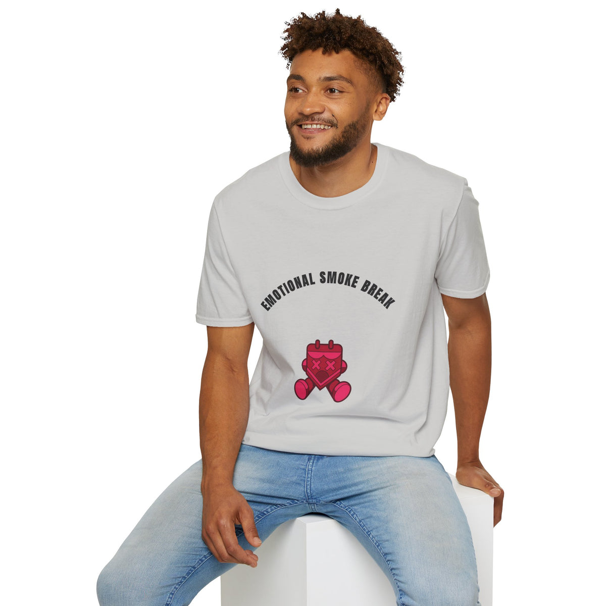 Emotional Smoke Break T-Shirt — Funny Self-Care Graphic Tee with Heart Character - Trending Now - September 2026
