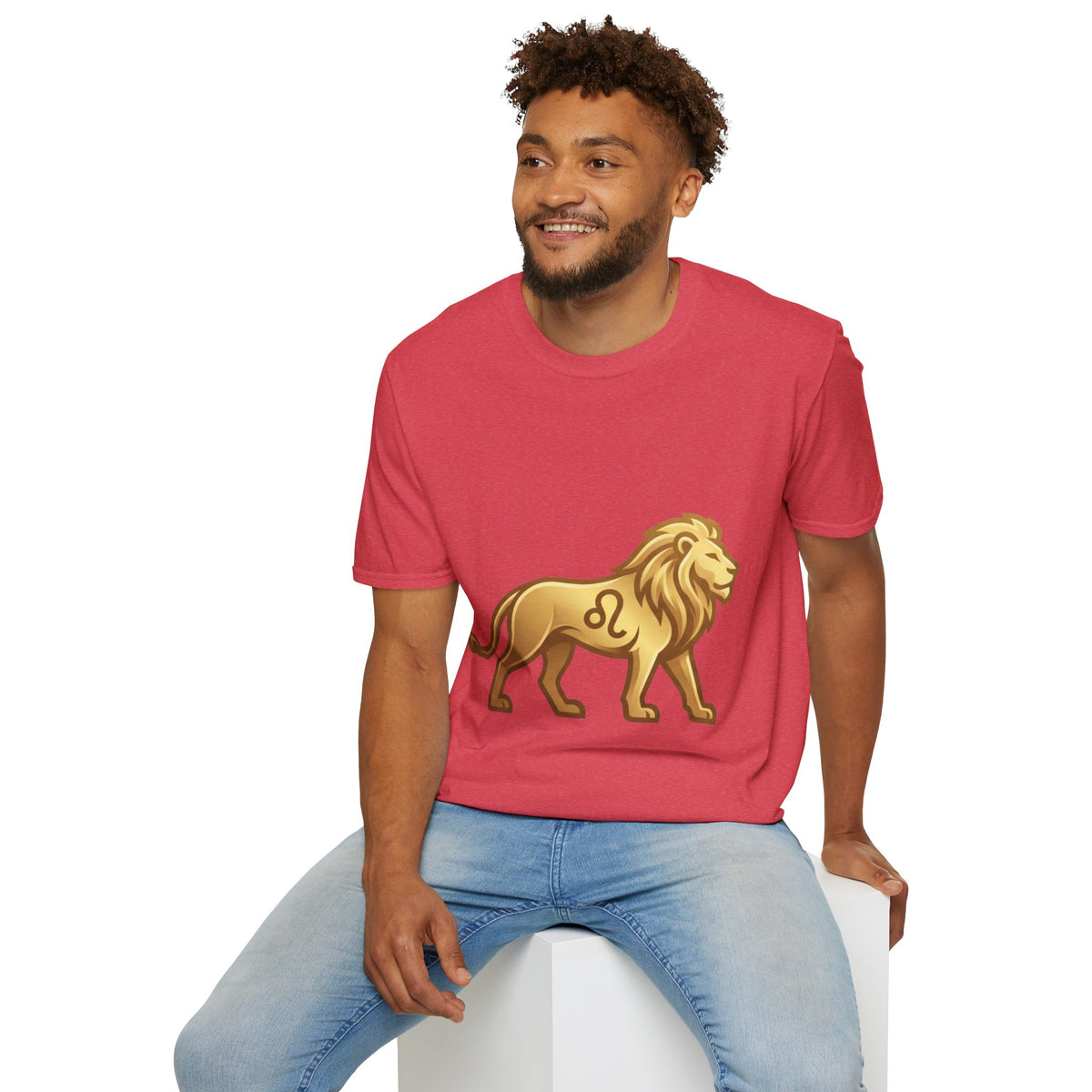 Leo Zodiac Lion T-Shirt — Gold Astrology Tee for Leo Birthdays & Zodiac Fans