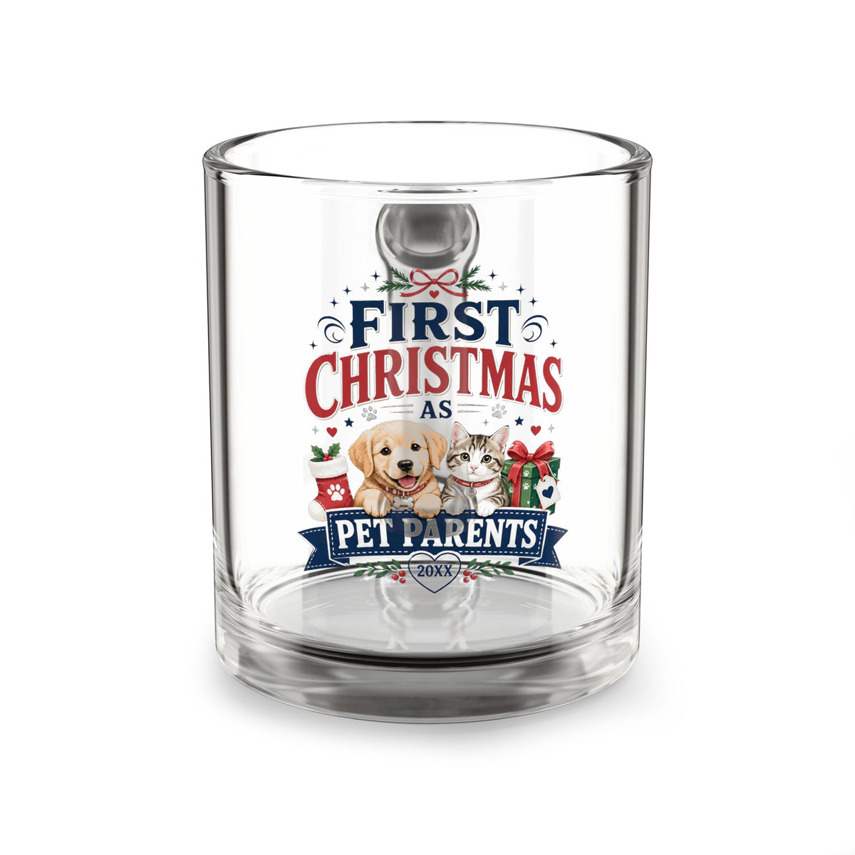 Christmas Glass Mug First Christmas as Pet Parents Glass Mug — 10oz Holiday Pet Lover Gift