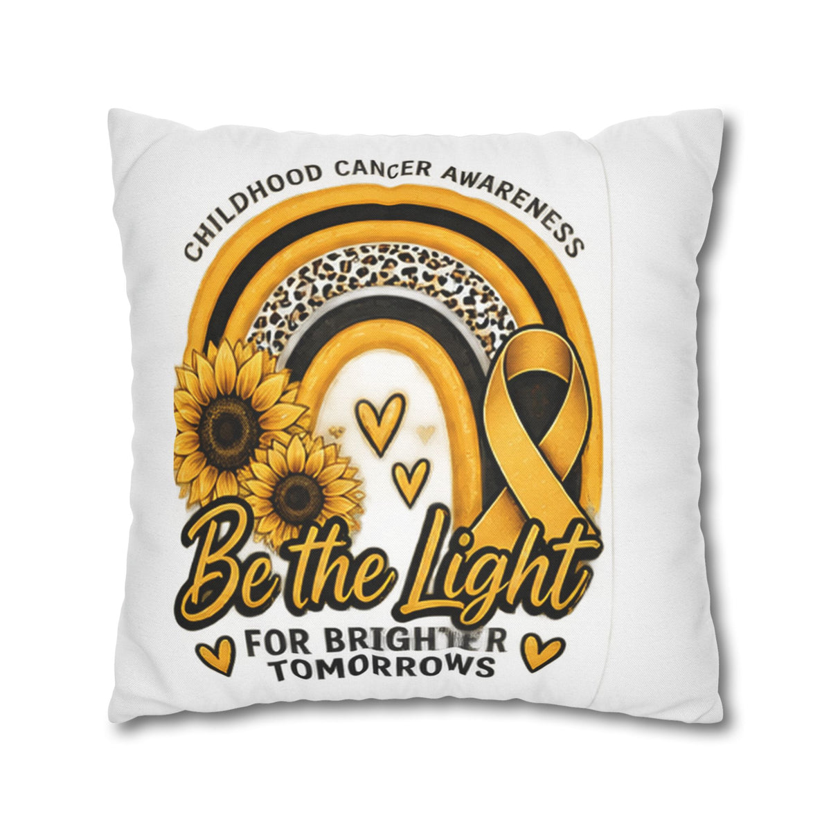 Childhood Cancer Awareness Pillowcase — "Be the Light for Brighter Tomorrows"
