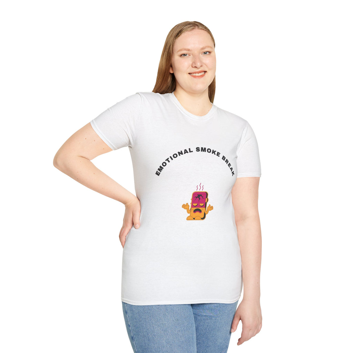 T-Shirt — “Emotional Smoke Break” Funny Cartoon Cigarette Character Tee - Trending Now - September 2026