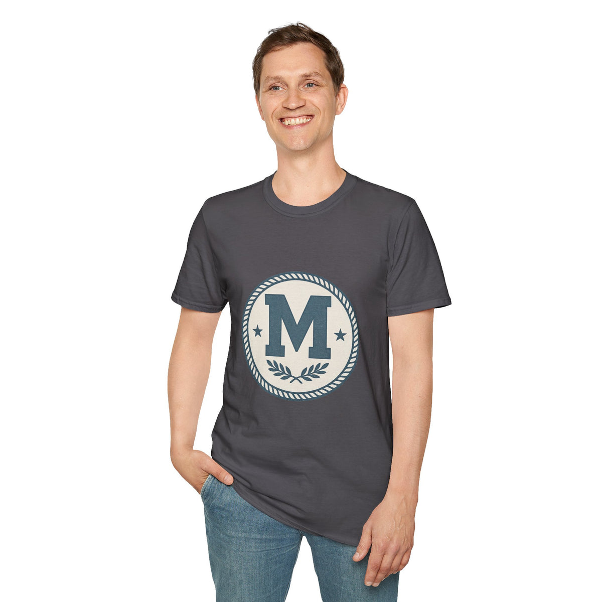 Monogram M Crest T‑Shirt — Vintage Initial Logo Tee - Trending Now - August 2026
