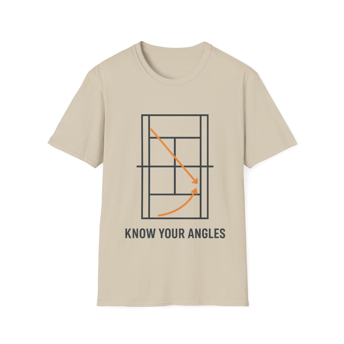 "Know Your Angles" Minimalist Tennis Court Tee - Aesthetic Retro Sports Geometric White T-Shirt - Trending Now - September 2026