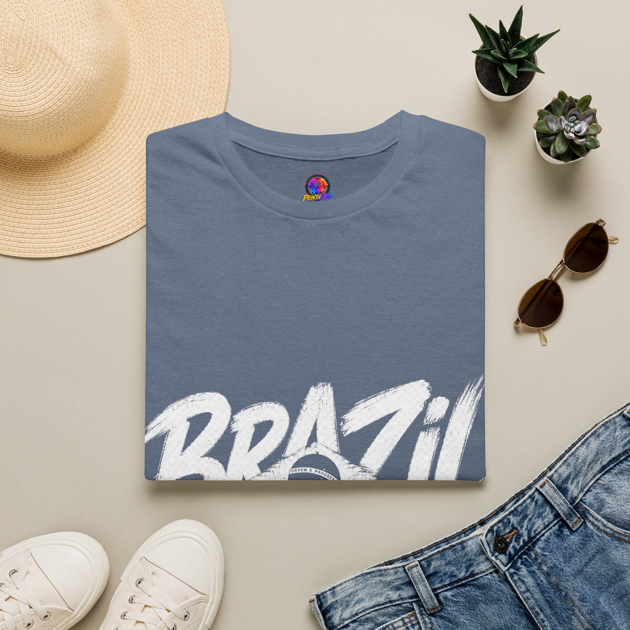 Brazil Minimal Marble Waves T-Shirt