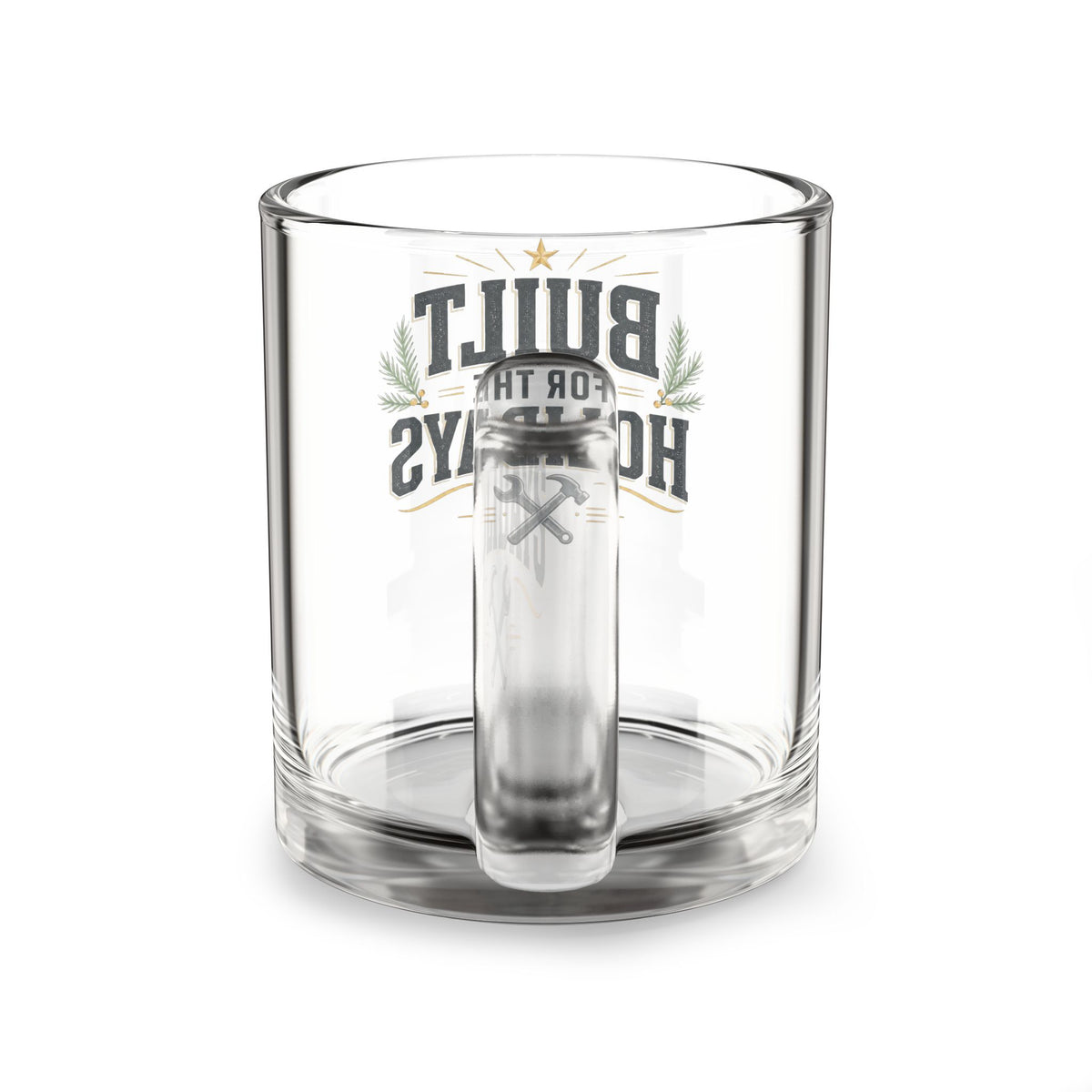 Christmas Glass Mug  Built for the Holidays Glass Mug – 10oz Festive Whiskey/Coffee Tumbler Gift
