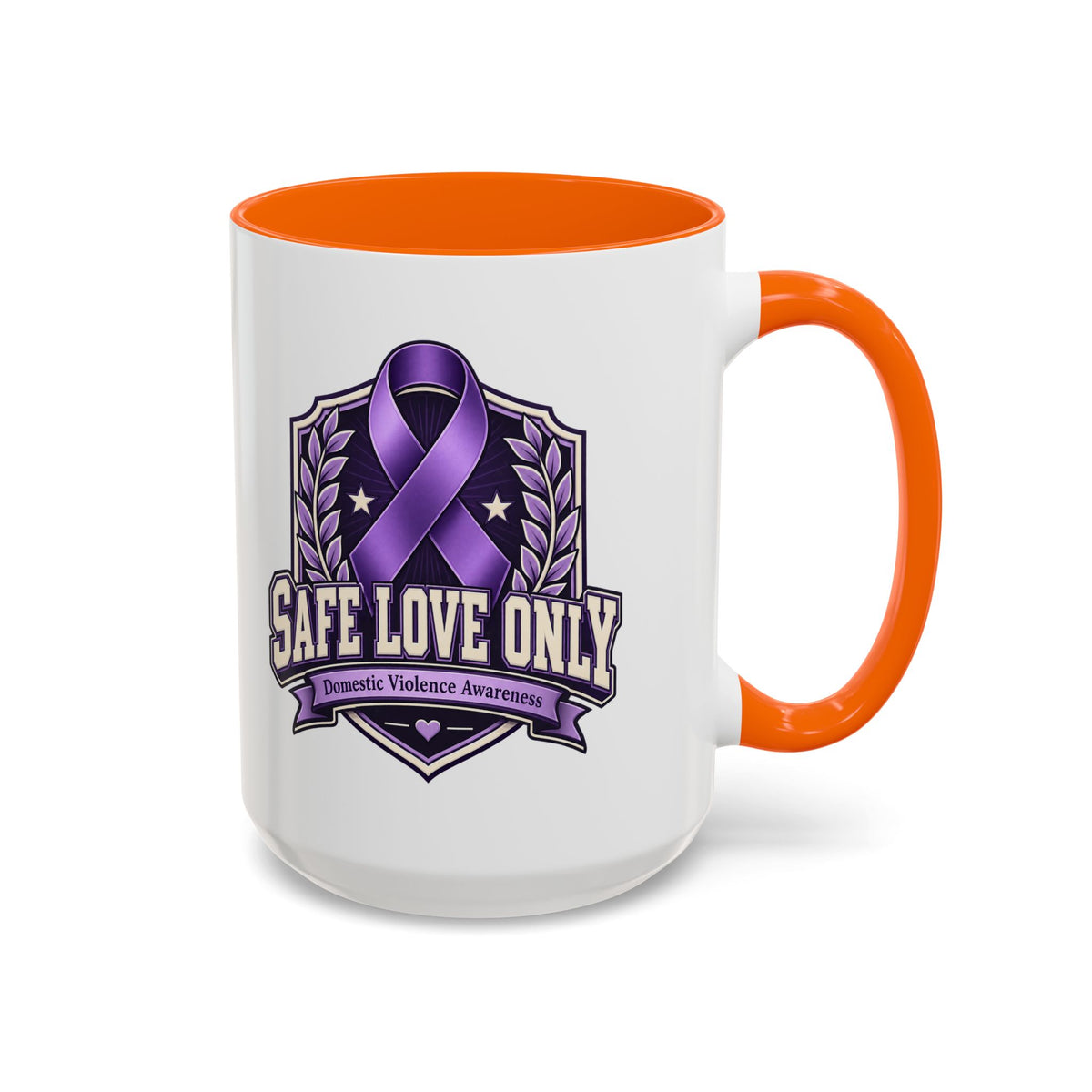 Coffee Mug — "Safe Love Only" Domestic Violence Awareness (Purple Ribbon)