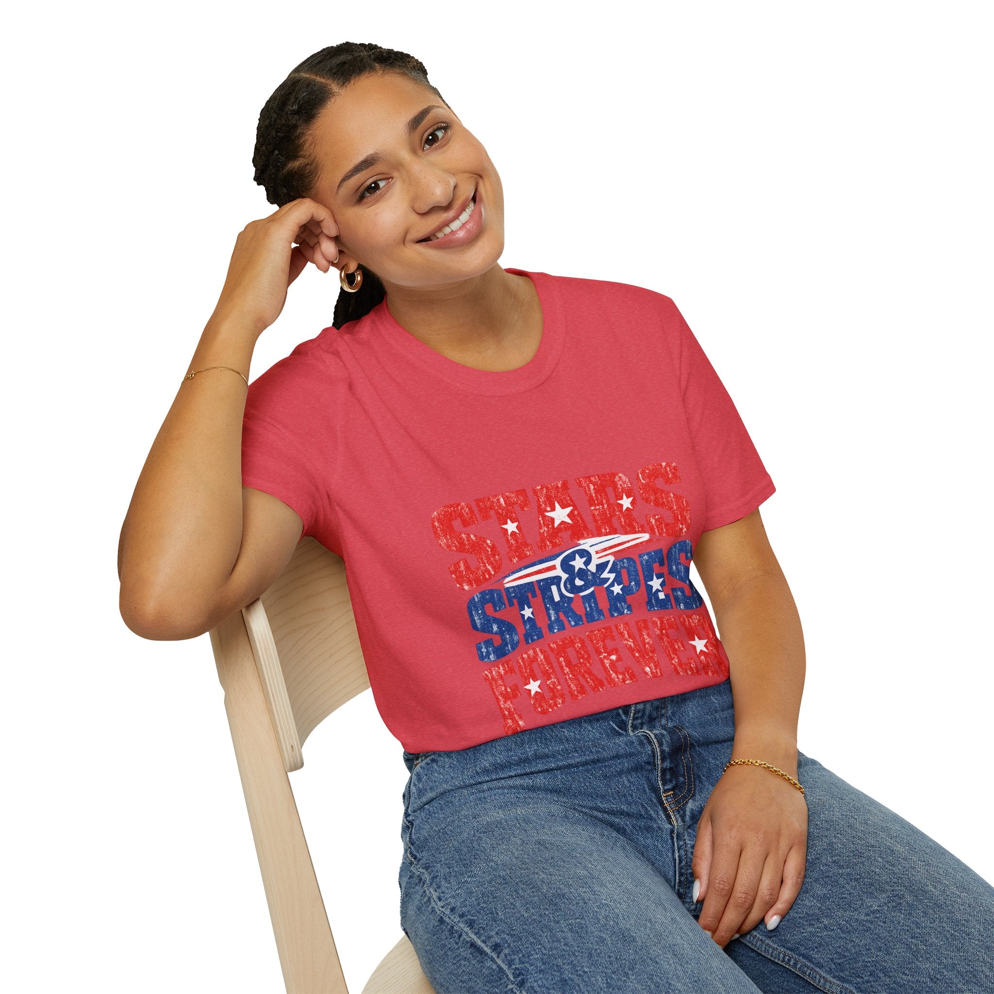 USA Stars & Stripes Forever T-Shirt — Patriotic Red White Blue Graphic Tee