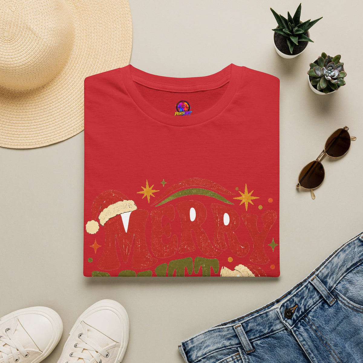 Merry Mutt Club T-Shirt — Retro Christmas Dog Lover Tee