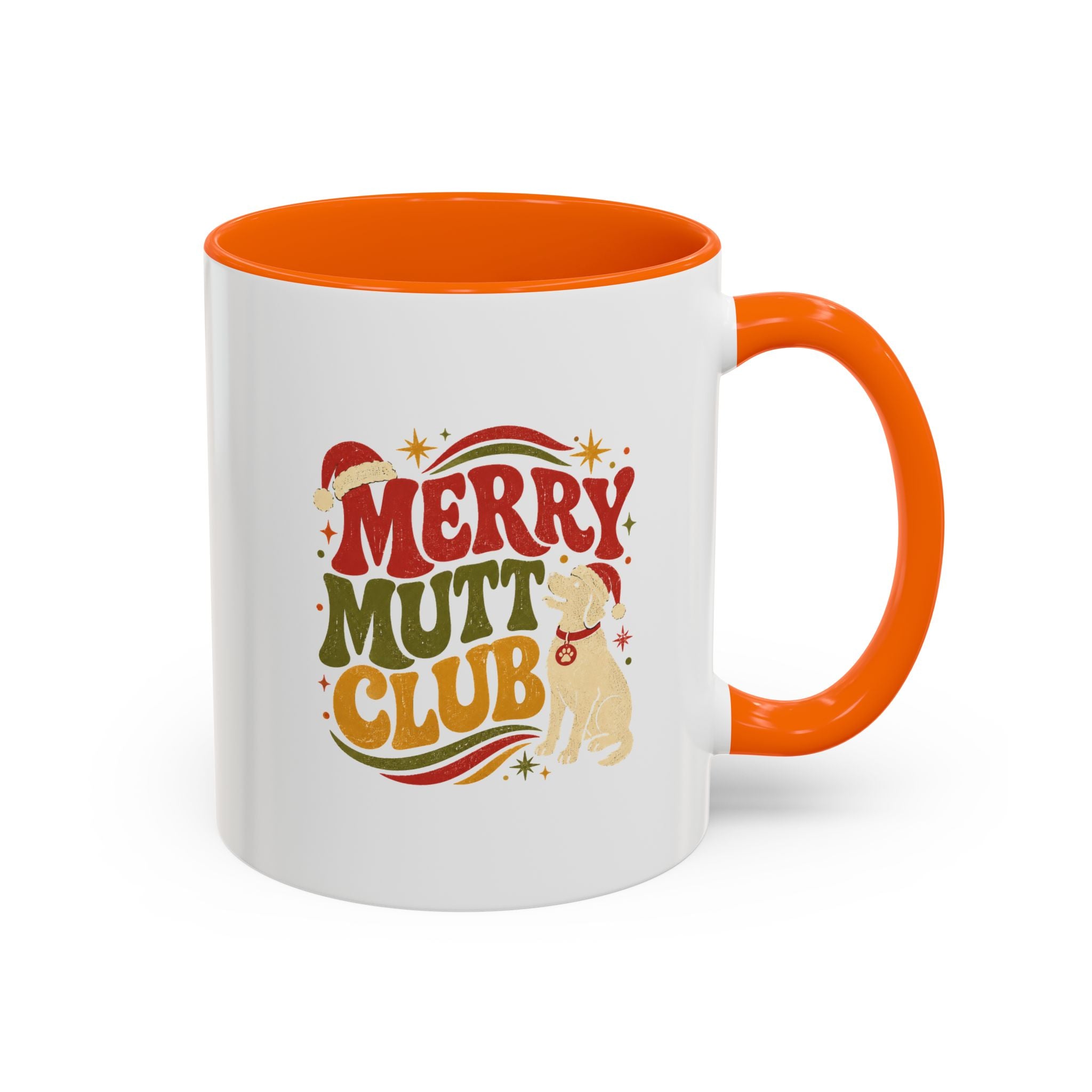 Modern Day Christmas Merry Mutt Club Accent Coffee Mug — Festive Dog Lover Holiday Gift
