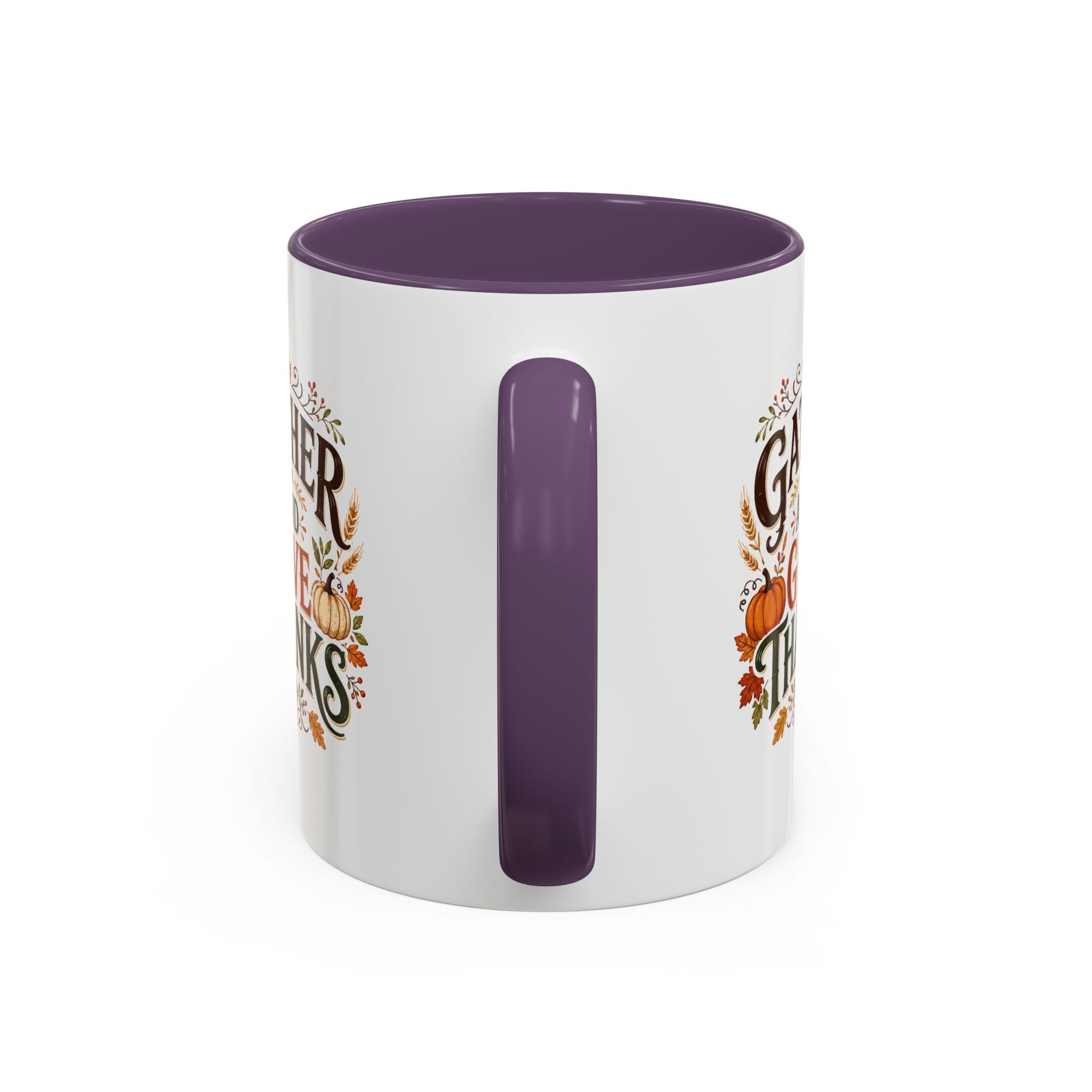 Thanksgiving Mug Gather and Give Thanks Coffee Mug — Thanksgiving Accent Mug