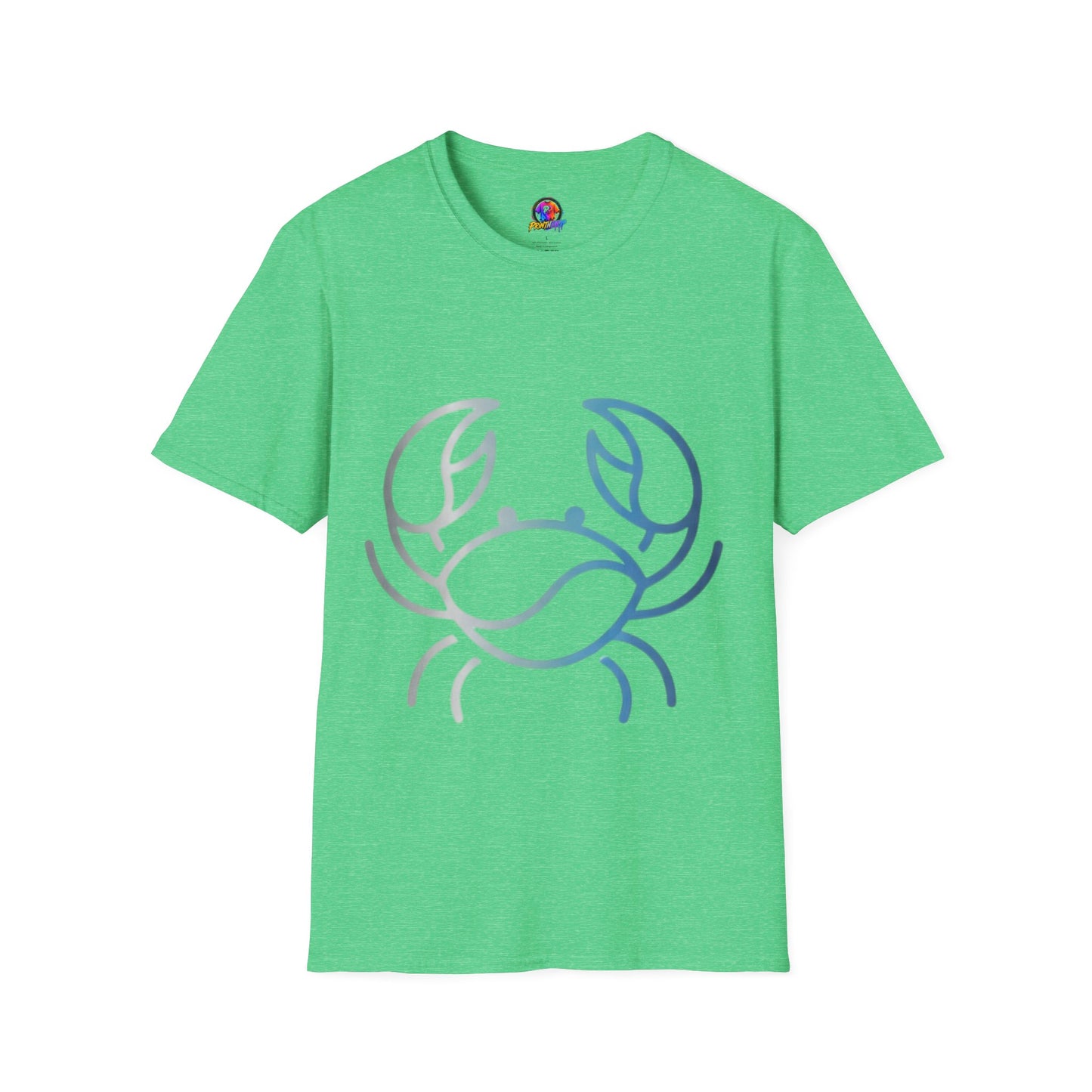 Crab Graphic T-Shirt — Coastal Blue Minimalist Beach Tee