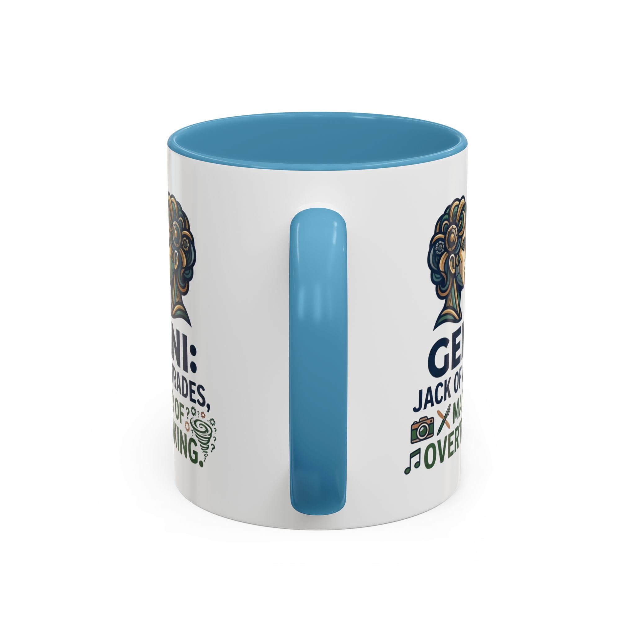 Gemini Coffee Mug – “Jack of All Trades, Master of Overthinking” Zodiac Accent Mug