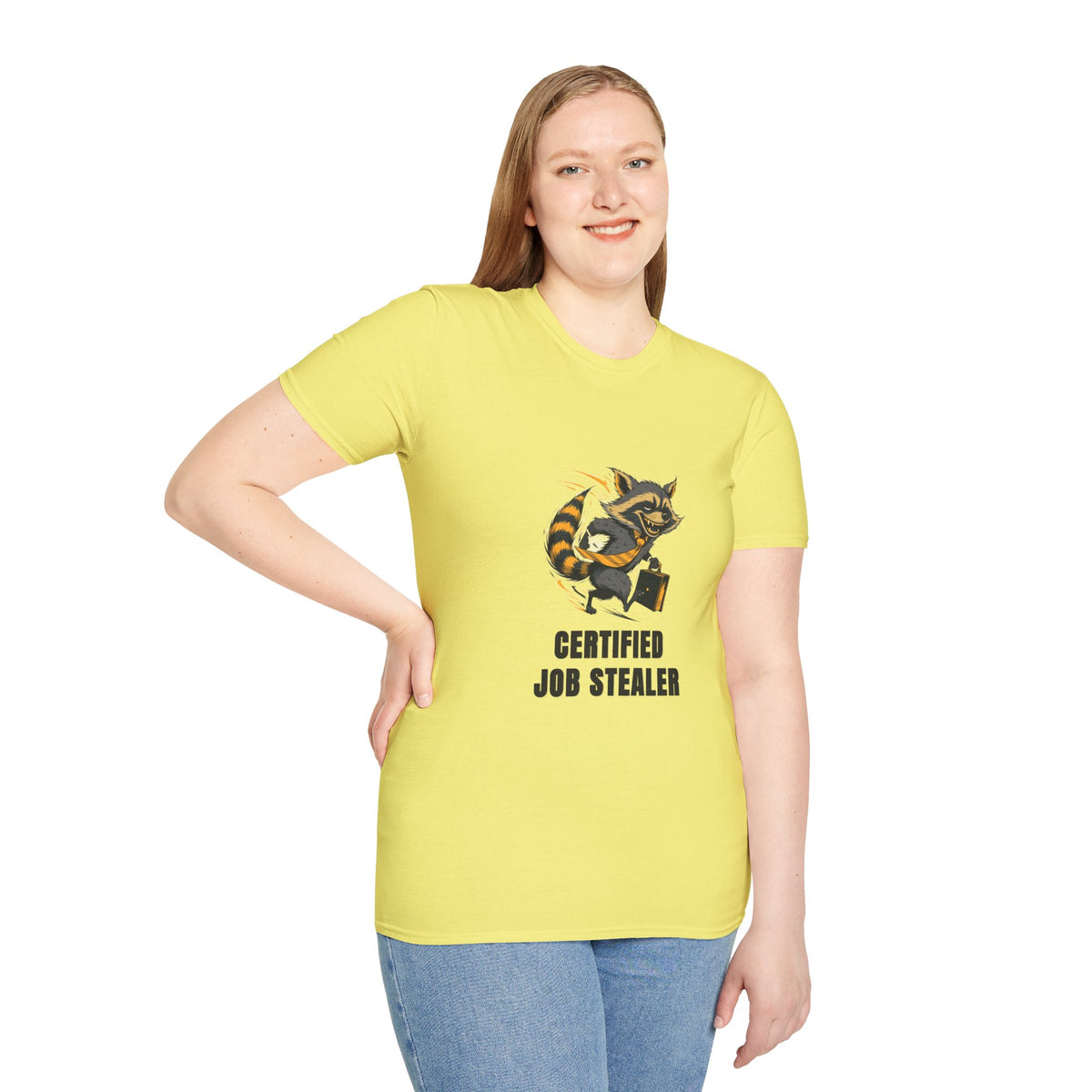 Raccoon "Certified Job Stealer" T-Shirt - Trending Now - August 2026