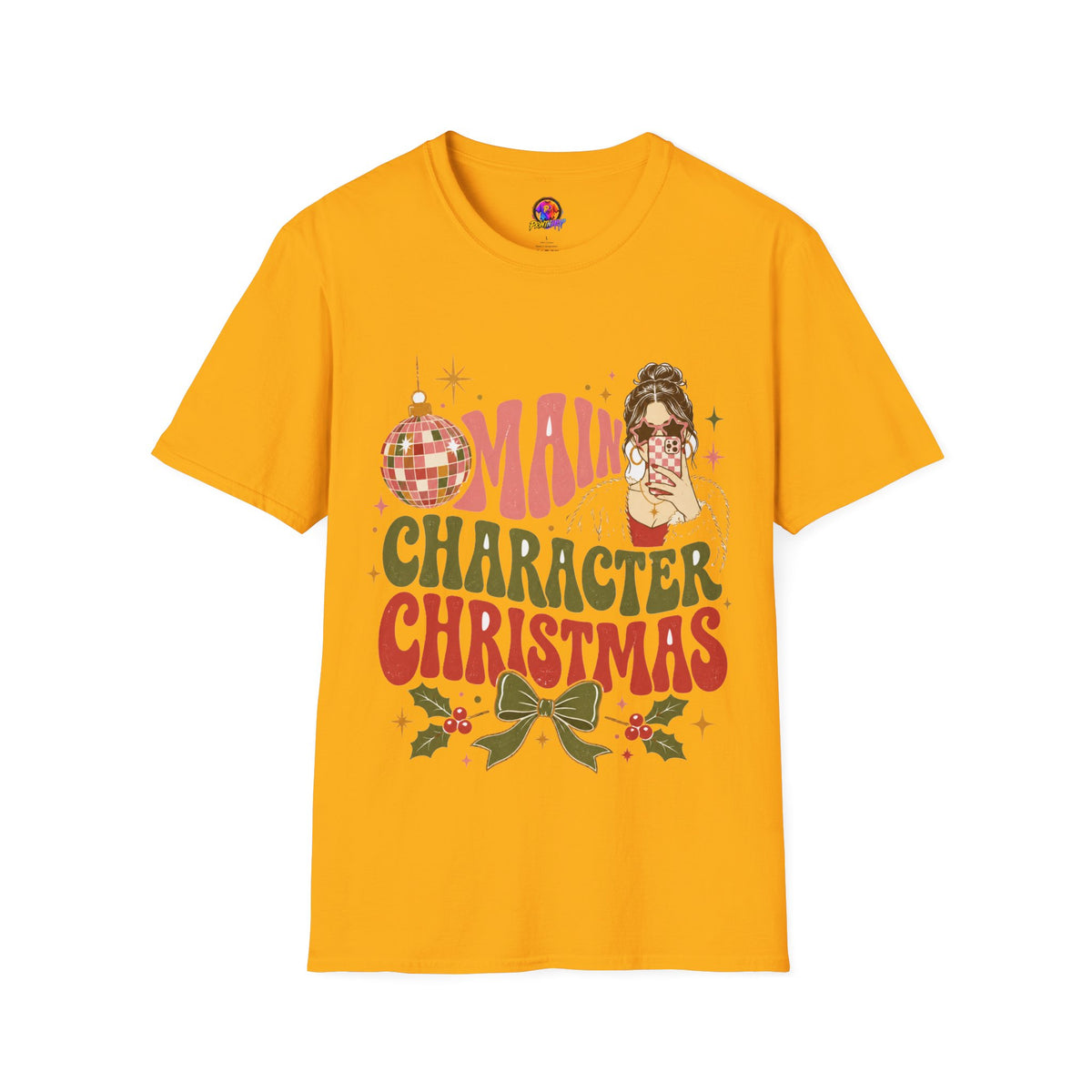Christmas T-Shirt — "Main Character Christmas" Graphic Tee (Holiday Mom Aesthetic)