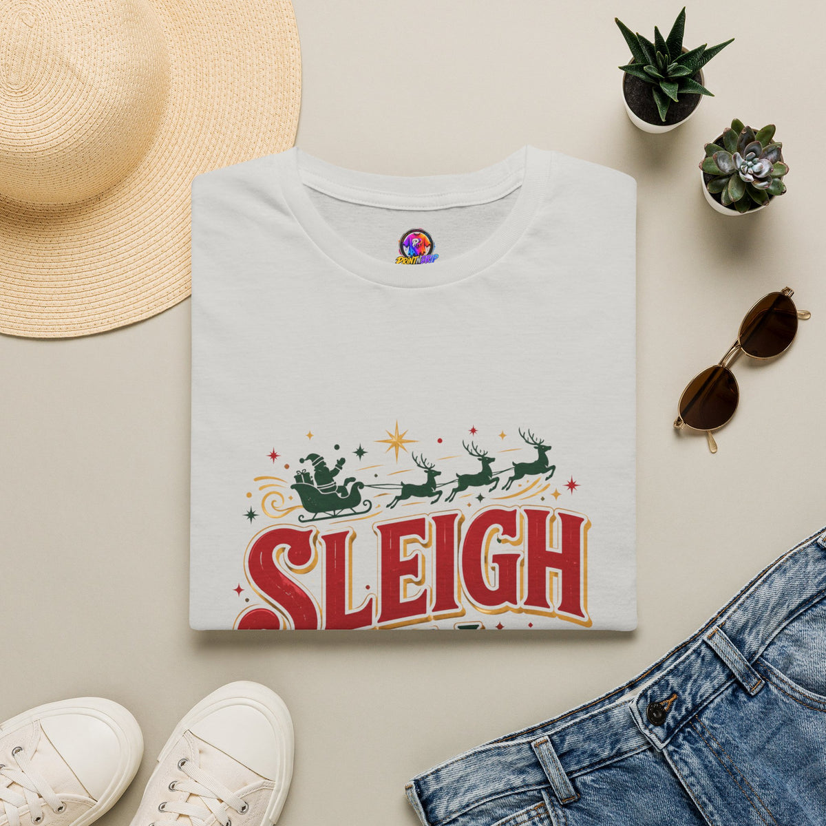 Sleigh All Day Christmas T-Shirt