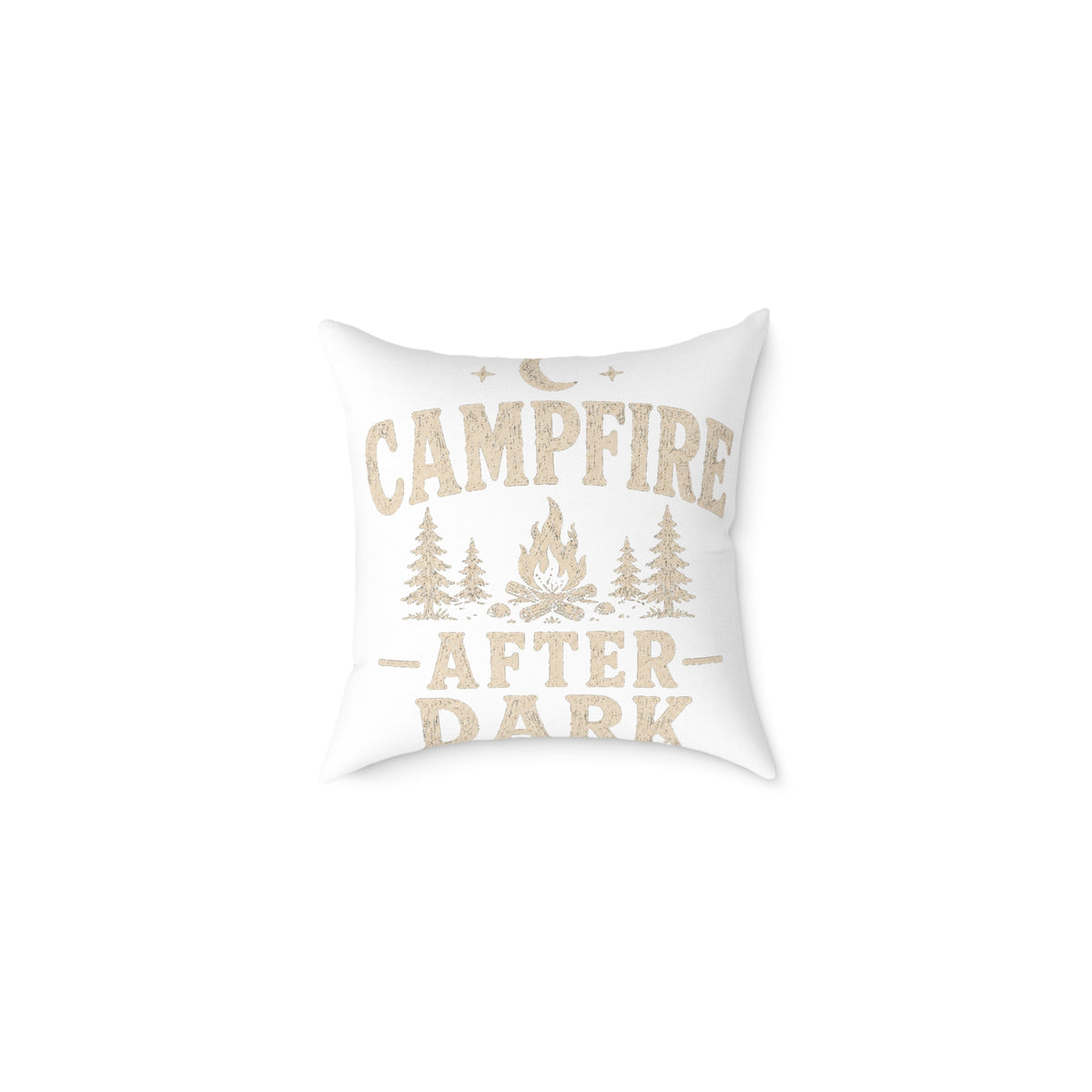 Campfire After Dark Square Pillow Milo Bailey Dog Dad Mom– Rustic Outdoor Cabin Decor