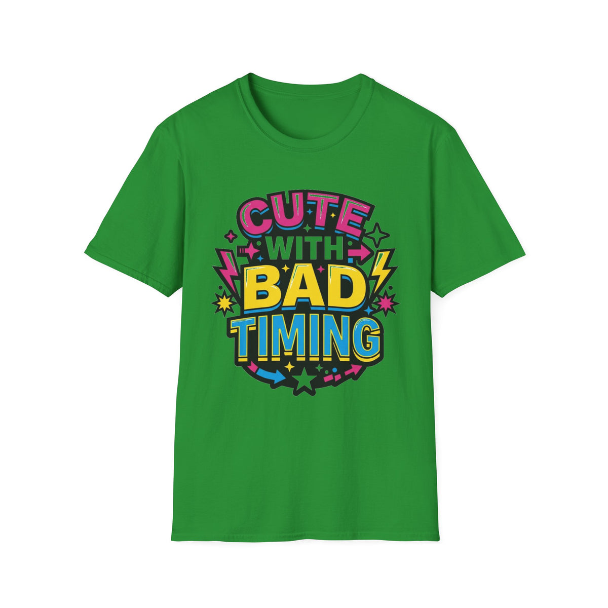Cute But Bad Timing Graphic T-Shirt — Funny Retro Rainbow Tee - Trending Now - August 2026
