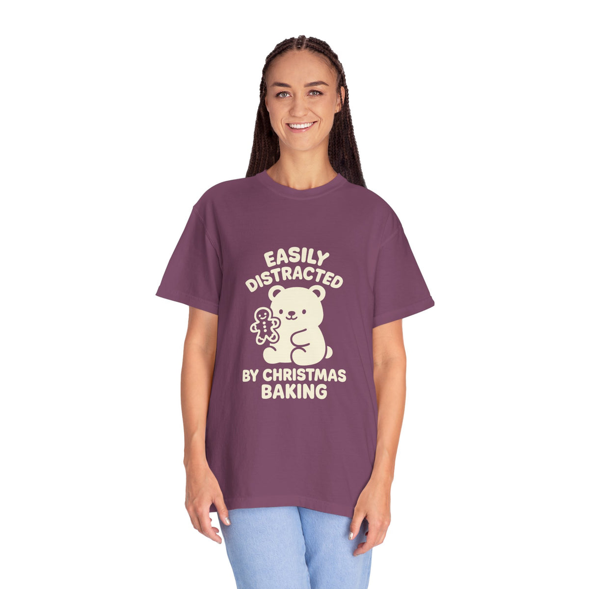 T-Shirt — "Easily Distracted by Christmas Baking" Cute Bear Holiday Tee- Trending Now - October 2026