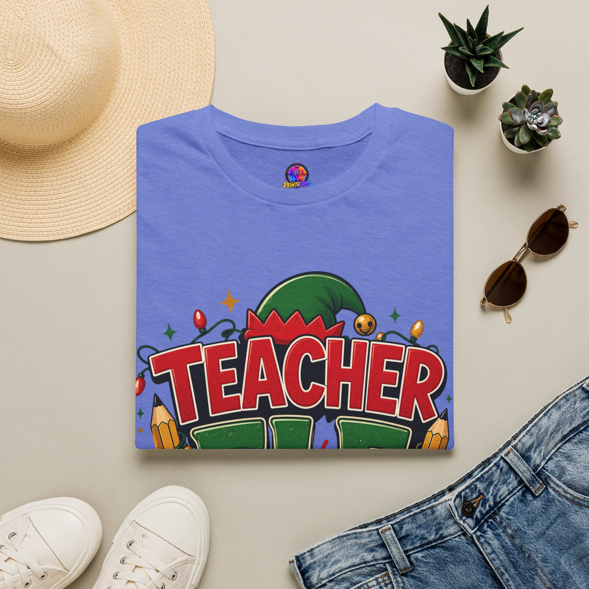 Teacher Elf Mode T-Shirt — Funny Christmas Teacher Holiday Tee