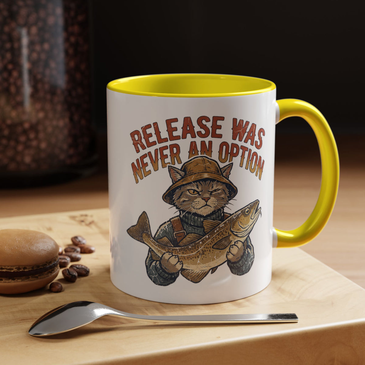"Release Was Never An Option" Funny And Witty Accent Coffee Mug (11, 15oz)