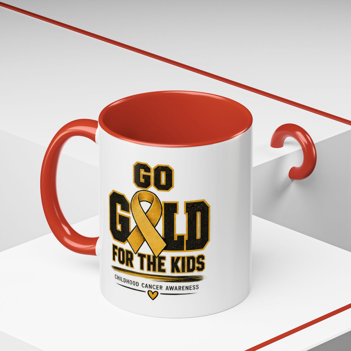 Go Gold For The Kids Accent Coffee Mug — Childhood Cancer Awareness 11/15oz