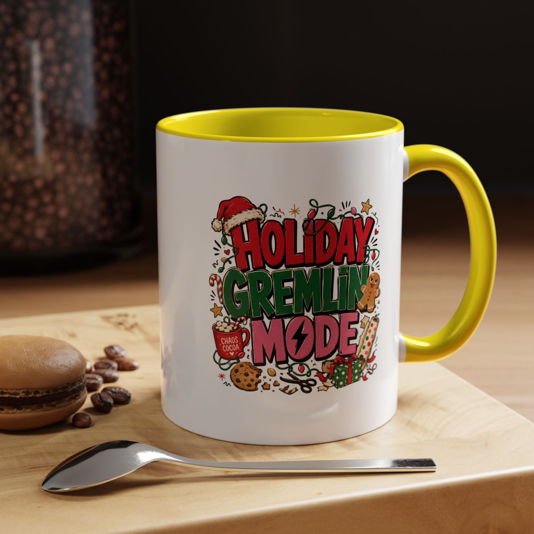 Modern Day Christmas Holiday Gremlin Mode Coffee Mug — Funny Christmas Accent Mug