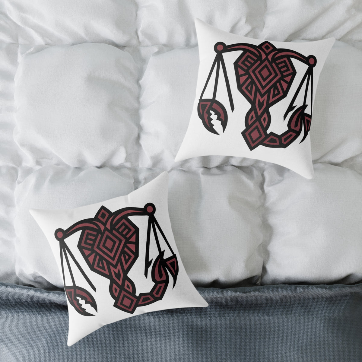 Scorpio Balance Zodiac Square Poly Canvas Pillow