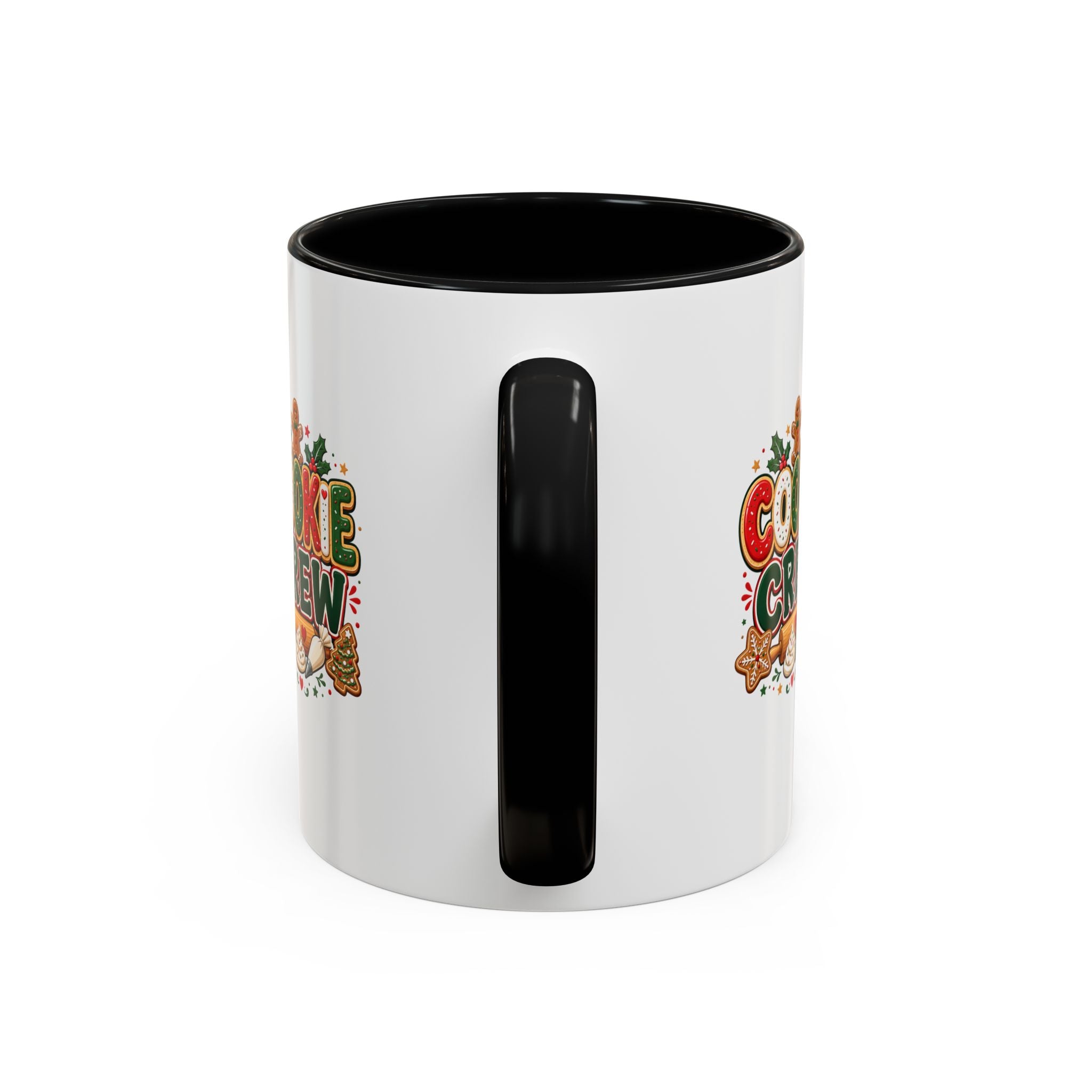 Cookie Crew Accent Coffee Mug — Holiday Gingerbread Christmas Coffee Cup