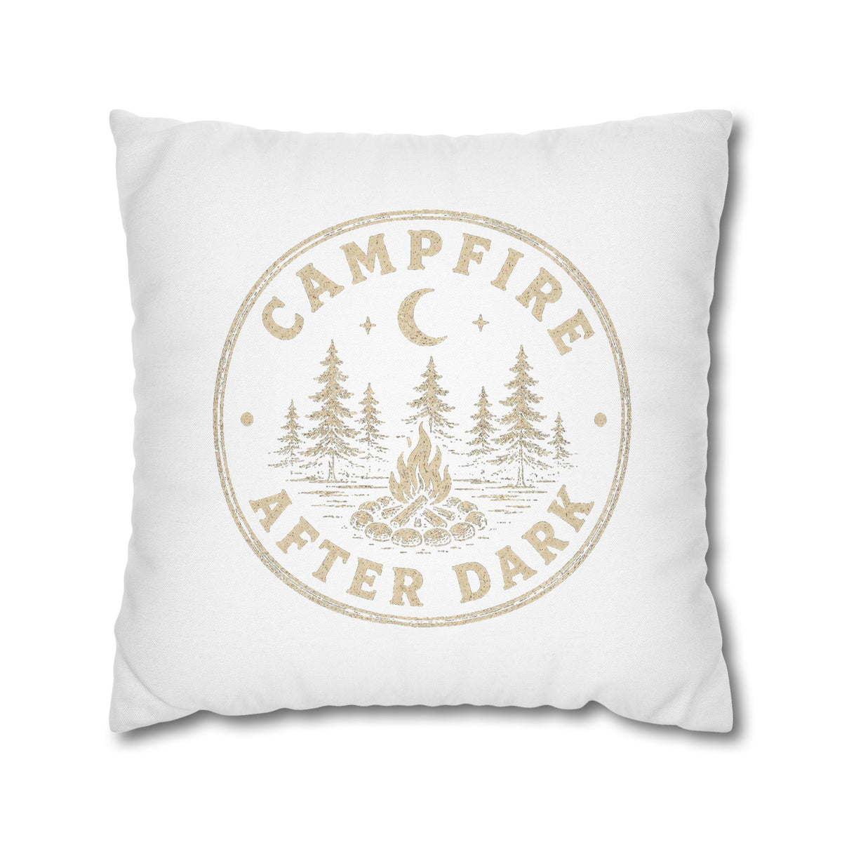 Campfire After Dark Decorative Pillowcase  Milo Bailey Dog Dad Mom— Rustic Camping Throw Pillow Cover
