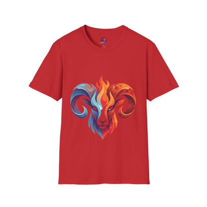 Ram Head Flame Graphic T-Shirt — Bold Aries Zodiac Tee