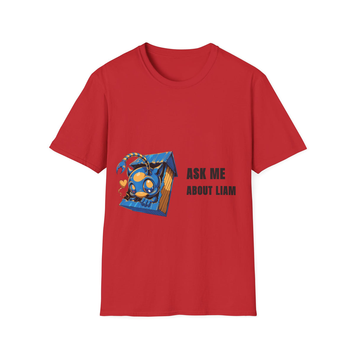 Ask Me About Liam Blue Monster Gift Box White Graphic Tee - Trending Now - September 2026