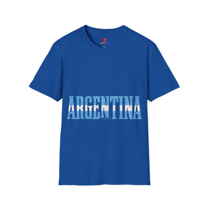 Argentina Stencil Tee — Horizontal Blue Text Argentina T-Shirt